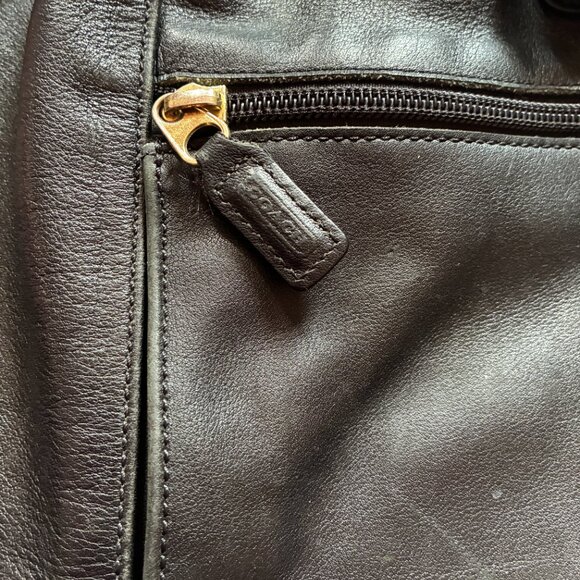 Vintage COACH Large Black Drawstring Backpack Leather Shoulder Bag C3S 0529 - Picture 2 of 9